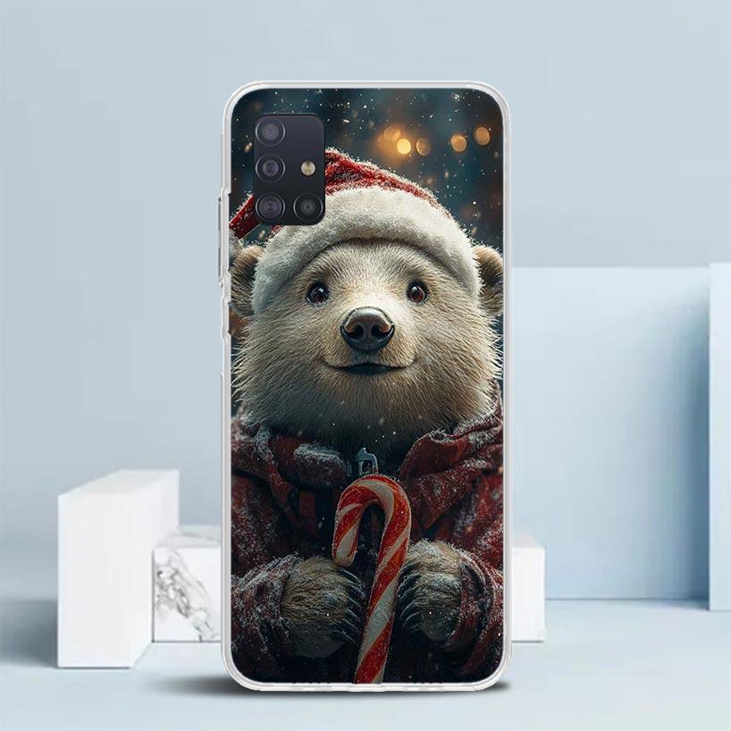 

Animal Brown Cute Bear Soft Cover for Samsung Galaxy A12 A22 A32 A52 A72 A02S Phone Case Note 20 Ultra 10 S10 Plus A51 A71 A50S Samsung A32 4G