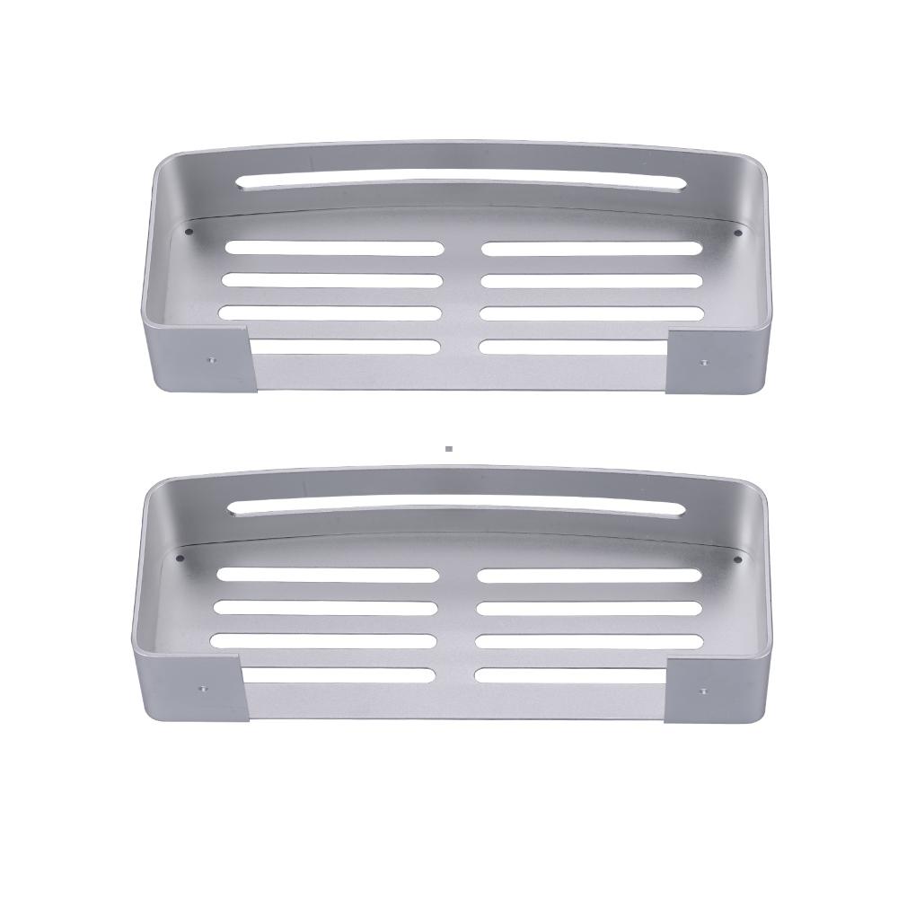 Corner Shower Caddy Shelf, 2 Pack Adhesive Bathroom Shower Organizer Shelves, No Drilling Shower Storage Basket Holder Organizer