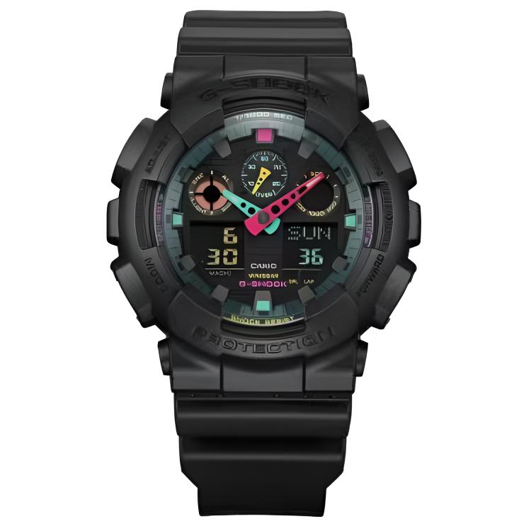 

CASIO Unisex Liquid Crystal/Analog Dual Display Series Black Watch GA-100MF-1A GA-100MF-1A Black Dial