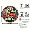 Vintage Route 66 Tin Metal Sign 8x8 Inch Americana Wall Decor Retro Man Cave Garage Art