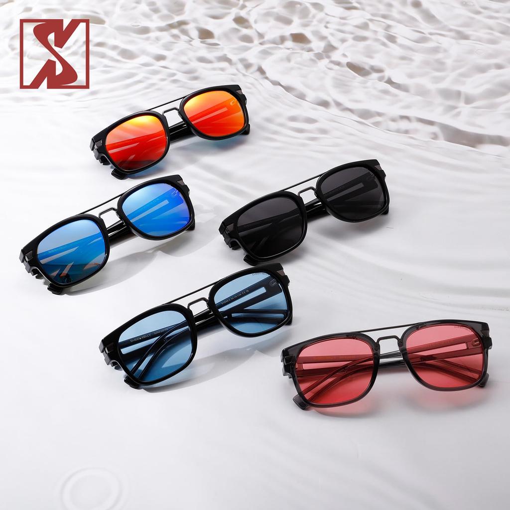 Retro Polarized Square Sunglasses for Men and TR90 Sporty Trendy Multicolor Shades [SHEEN KELLY] Women, Frame, Fashion, Eyewear, Designer, Lenses,