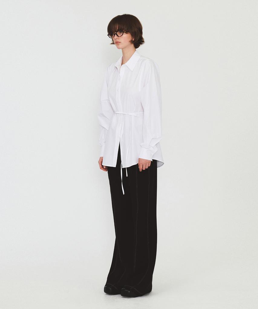 Daiaegeuneol Cotton Belted Shirts (White)