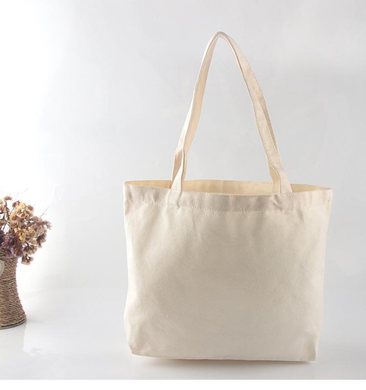 Saf Pamuklu Kanvas Bez Çanta - Alışveriş, Reklam, Kendin Yap ve Boyama İçin Boş El Çantası