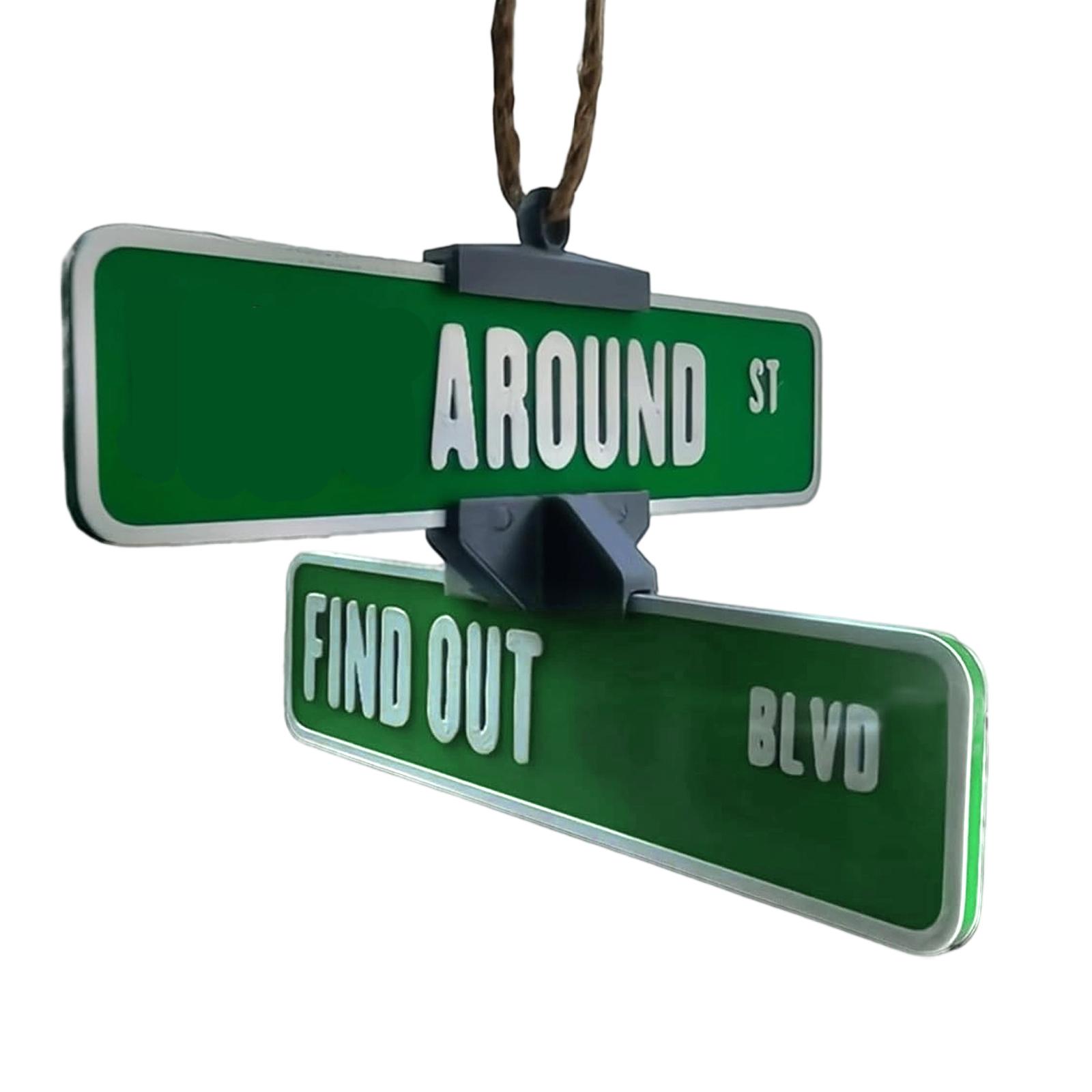

3D Outdoor Road Sign Car Decoration Pendant Toy зелений