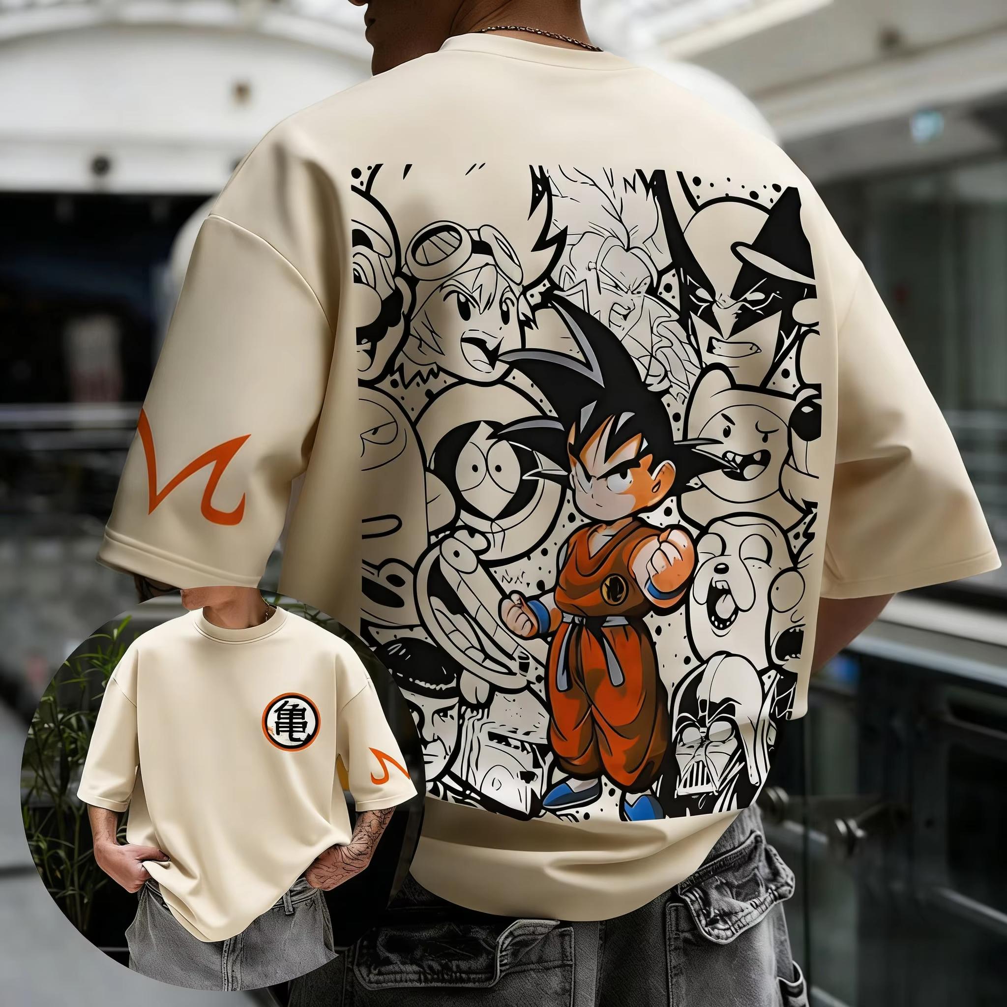 

Dragon Ball Модные Горячие Товары Аниме Гоку Ручная Рисовка Печатная Футболка Летняя Новая Мужская и Женская Модная Хип-Хоп Свободная Повседневная Майка S