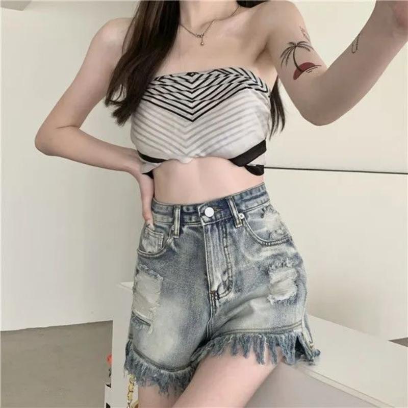 

WTEMPO джинсовые шорты, летние женские дышащие широкие брюки с высокой талией, свободные шорты с меховой отделкой 2XL