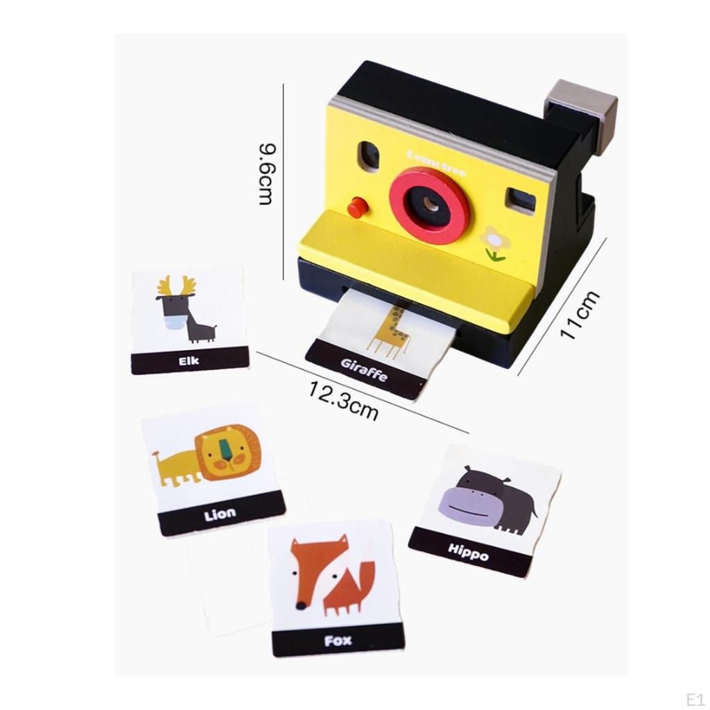 Retro Instant Camera Toy Pullout Slot Animal Picture Card for Children