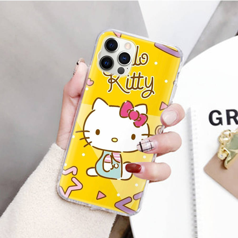 JZ21 Lovely Cartoon Hello Kitty dėklas, skirtas Samsung A04 A14 A23 M33 M53 Realme 10 9 C35 C55 VIVO Y02 X80 Infinix Hot 30 Note 11 Tecno Spark 8P Pro