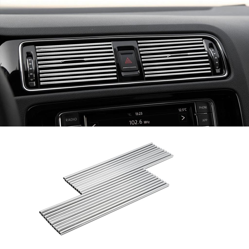 Car air vents decorative strip centre grille clip strip U-shaped electroplating bright strip air conditioning chrome colorful in