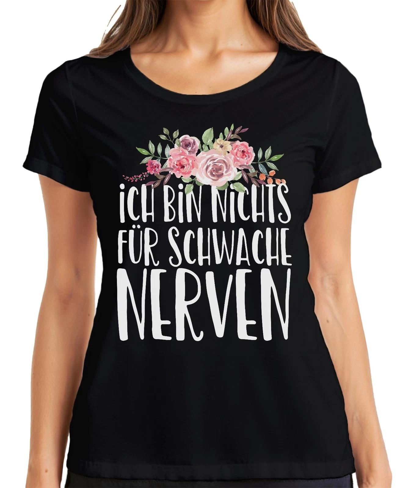 Ich bin nichts für schwache Nerven Witziger Spruch Statement Fun Damen T-Shirt M