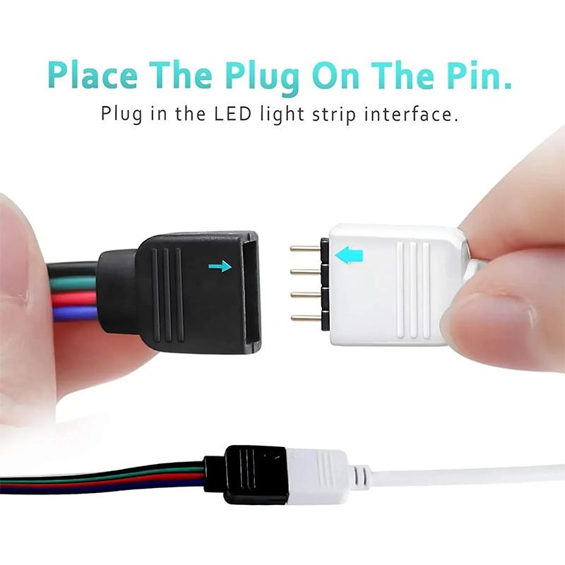 4 Pin RGB Connector 1 To 2 3 4 Way Extension Wire Strip Conector Welding Free Connector For 5050 2835 LED Strip Light DC 12V 2A