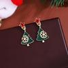 Silver Needle Christmas Rhinestone Star & Tree Earrings