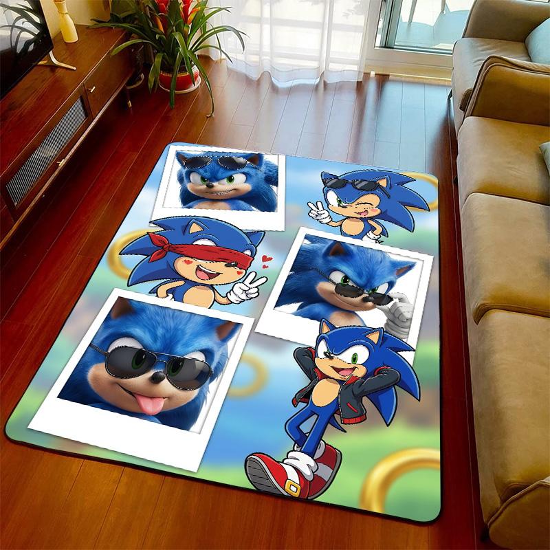 Sonic Decorative Rug Carpet Gaming Floor Mat Soft Touch Non Slip Bottom for Living Room Bedroom -QJY 60x90cm