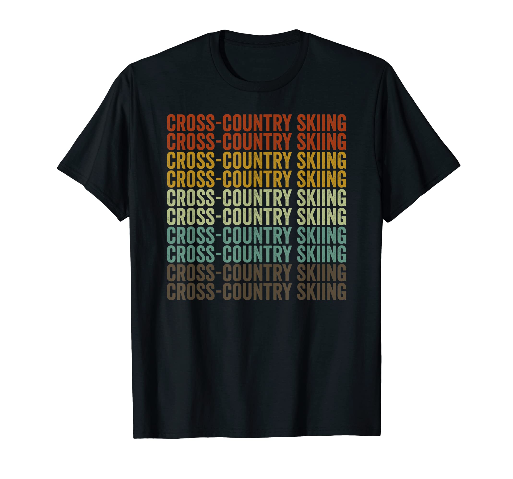 

Cross Country Ski Sports Retro T-Shirt чёрный