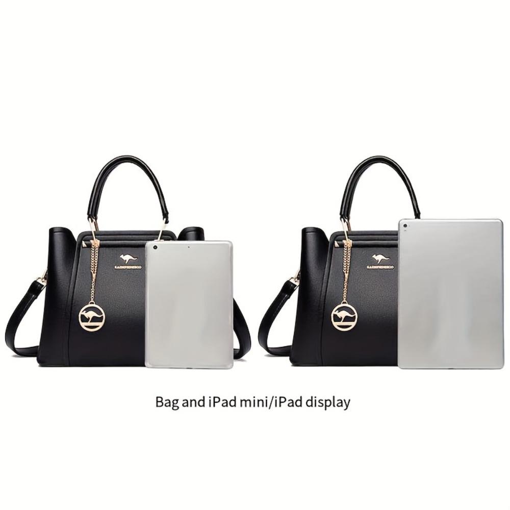 Women's Casual Design Handbag, Fashionable Large Capacity Shoulder Bag with Zip Closure and Polyester Lining