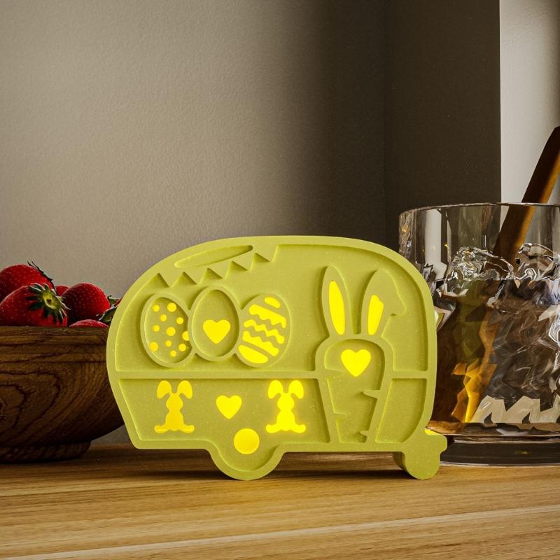 2Pcs Toy Bus Silicone Candle Stand Molds for Epoxy Resin Candle Holder Tealight Stand Bus Silicone Candlestick Molds