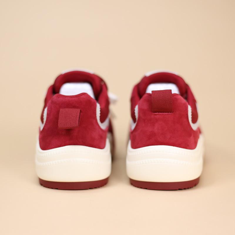 2025 Women's Round-Toe Color-Block Sneakers: New Autumn Fashion, Breathable, Thick-Soled German Trainers