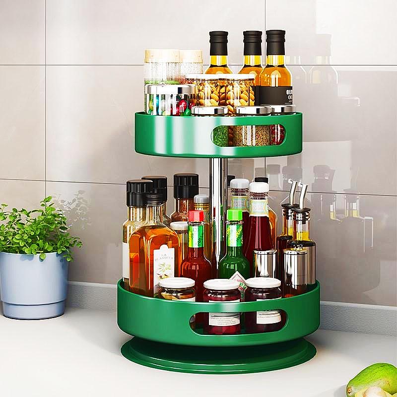 Modern Minimalist Rotating Spice Rack - Kitchen Organizer Shelf