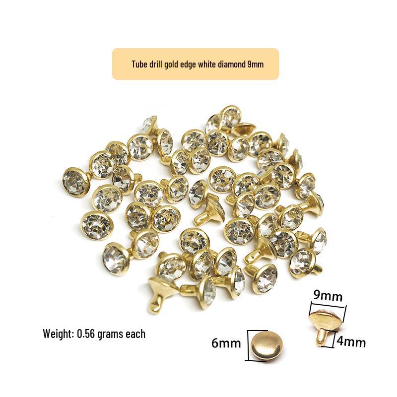 Spot Sale: Multi-Faceted Rivet with Rhinestones for Clothing, Bags, and Accessories - Pointed Bottom Glass Crystal Decor