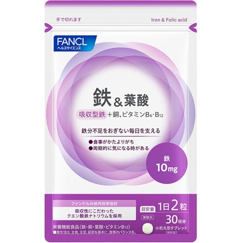 FANCL Iron & Folic Acid 30 days [Nutritional Functional Food] Supplement (Vitamin B6 / Vitamin B12)