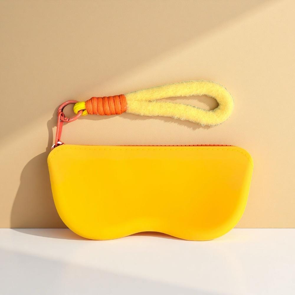 

Portable Multifunctional Glasses Bag Dustproof Waterproof Coin Purse Silicone Eyeglasses Box жовтий