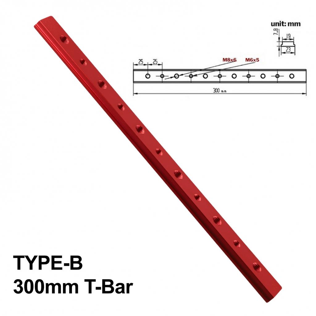 Red Aluminum Alloy T Track/T Bar Slider Miter Jig Tool 100 450mm Length