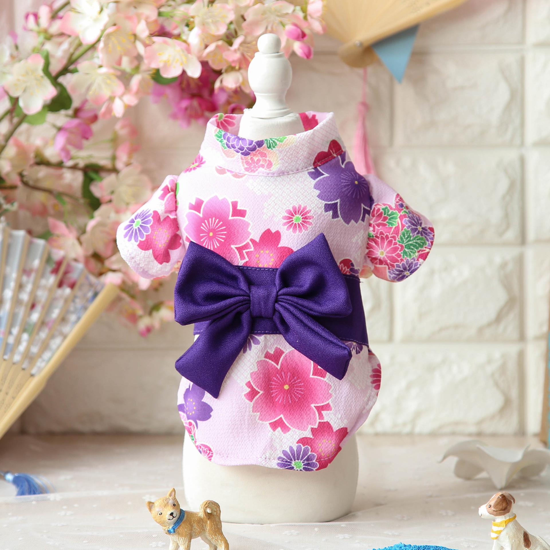 Весенне-летнее новое японское кимоно Cherry Blossom Maruko, одежда для собак и ветровой халат XS белый