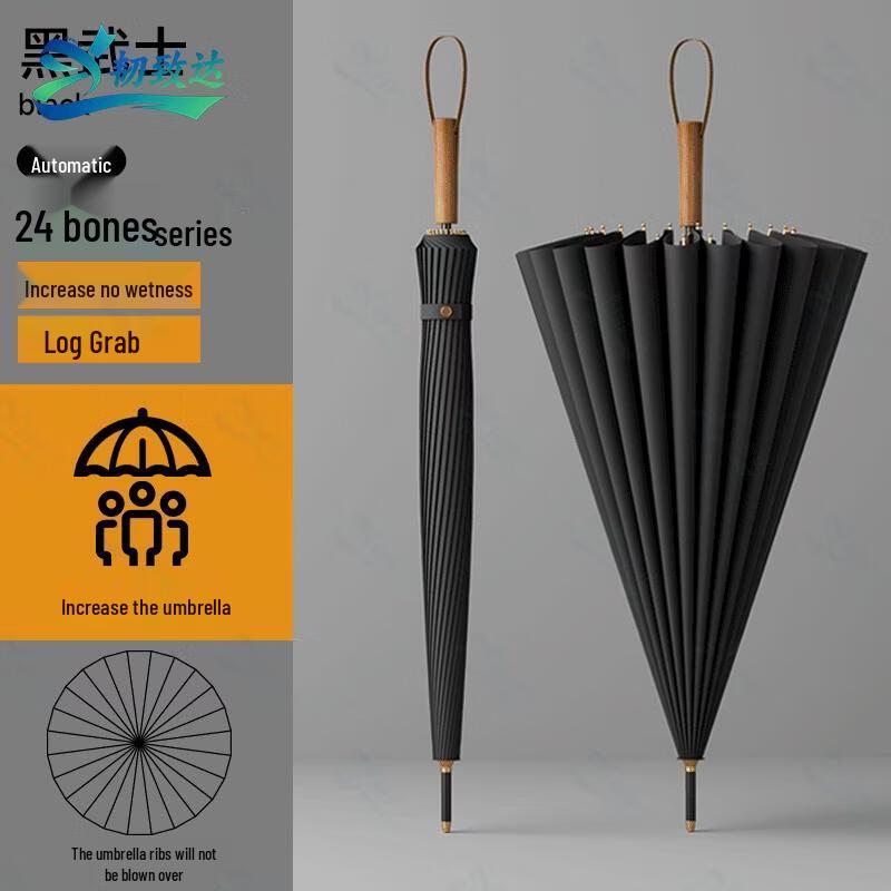 Renzhida Large 24-Rib Storm-Resistant Long-Handle Umbrella