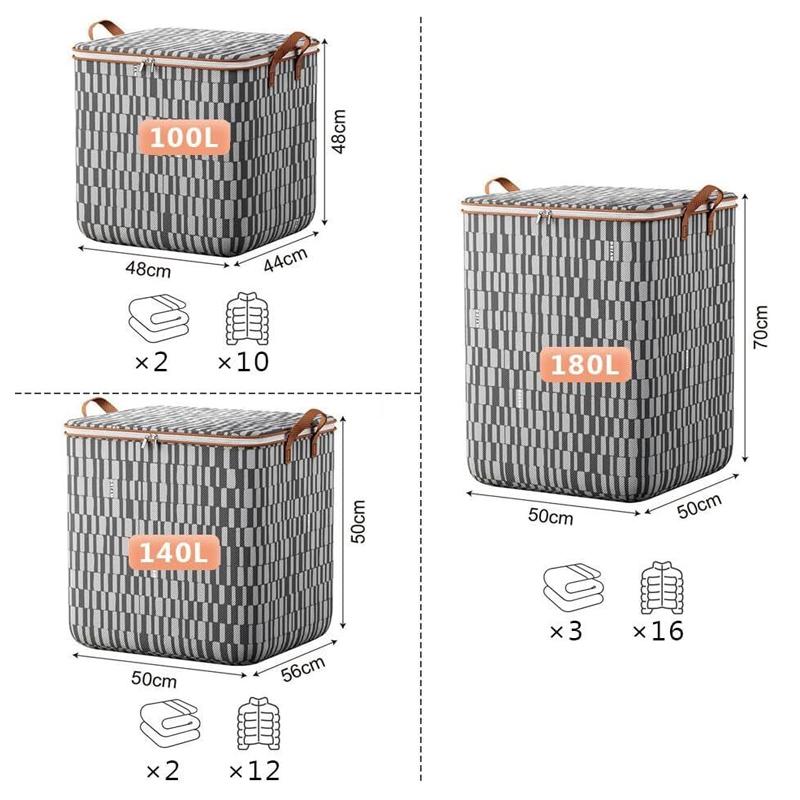 Large Capacity Clothes Quilt Storage Box Underbed Wardrobe Closet.Zipped Organizer Bag