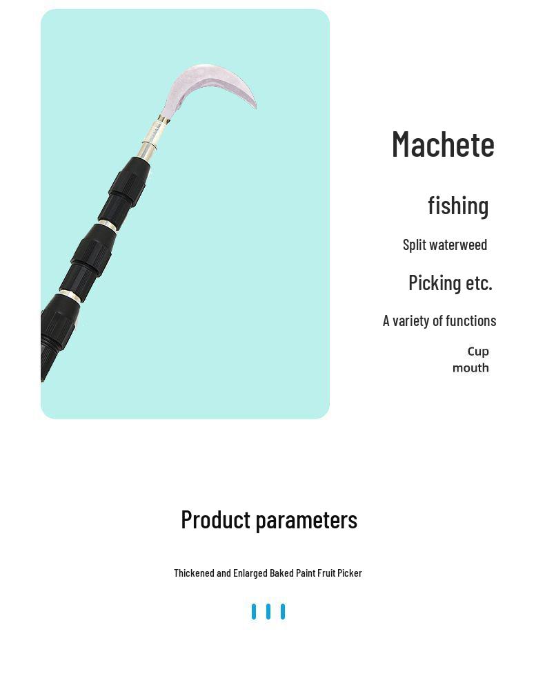 Telescopic Stainless Steel Fruit Picking Pole, Retractable & Super Hard for High-Altitude Toona Sinensis Harvesting