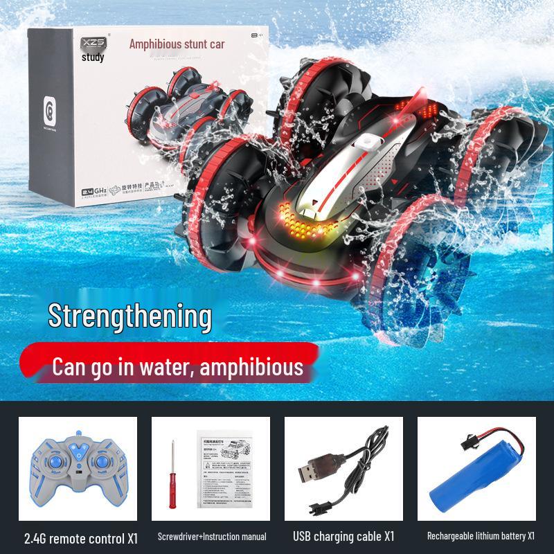 

Амфибийная трюковая машина с управлением жестами и подсветкой - Двусторонняя машина на радиоуправлении для детей