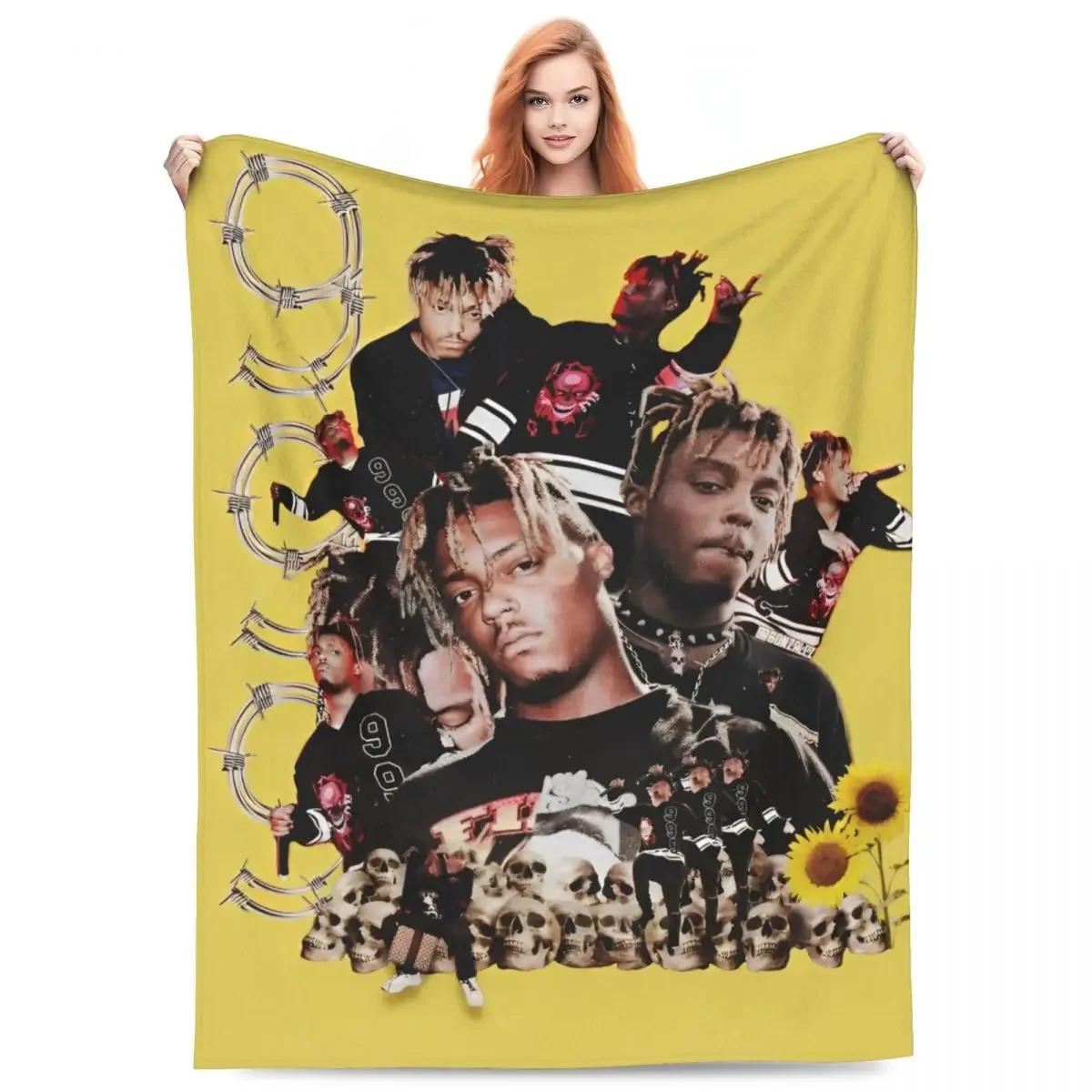 

Juice WRLD Music Fuzzy Throw Blanket xcm for Sofa Bedding The Party Never Ends Funny Lounge Blanket 100x150cm