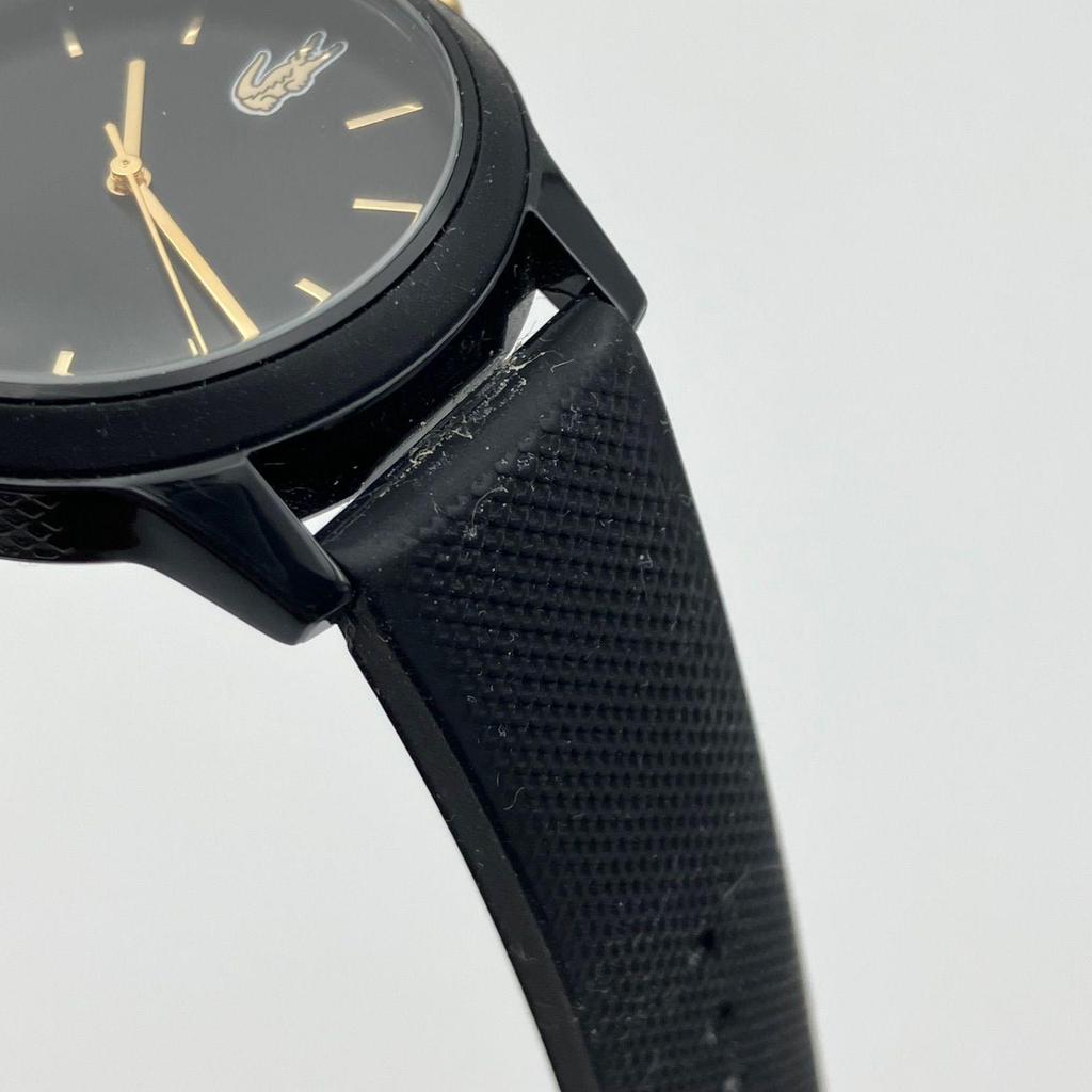 Used LACOSTE Watch Analog Black Gold Black Quartz Rubber 2001212 Men's Women's SU-38-33