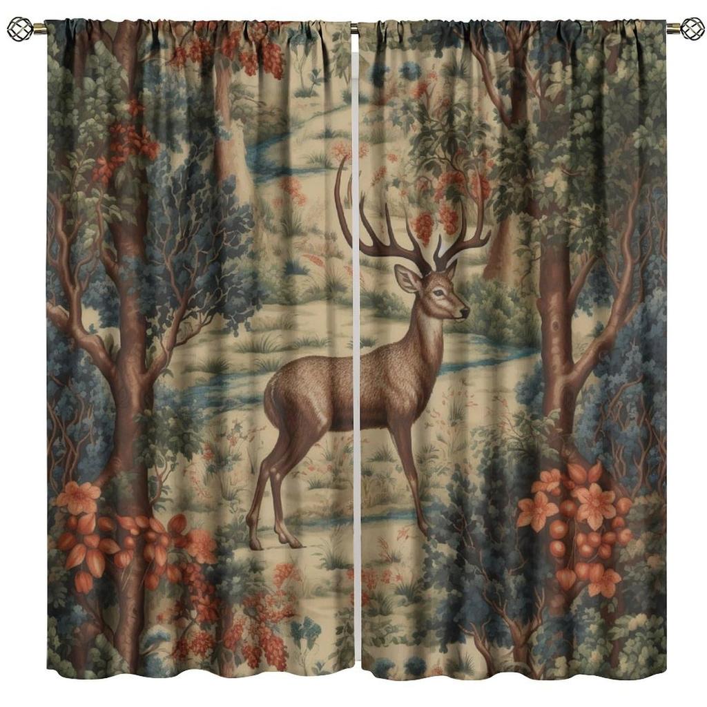 Tenda Retro Finestre William Morris con Motivo Botanico, Tenda Oscurante William Morris Arte Floreale 2 Pannelli