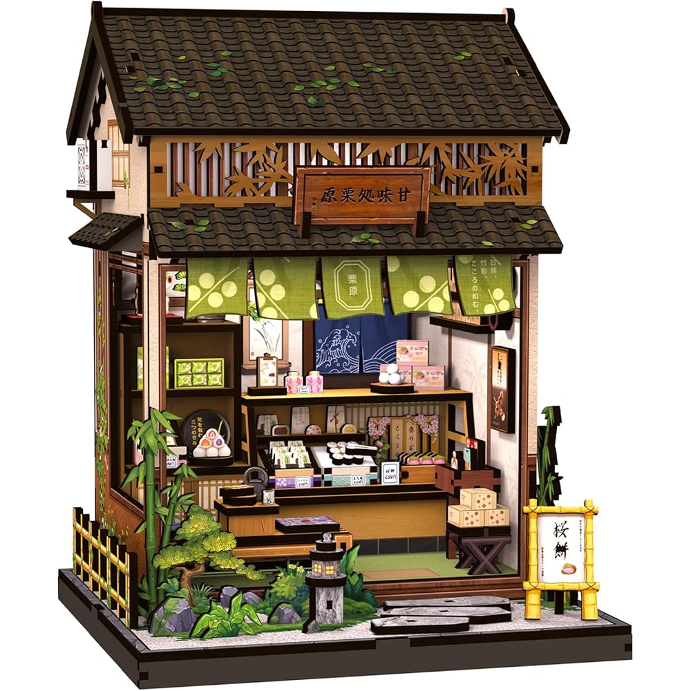 CuteBee Book Nook Kit Miniature Dollhouse Wooden Puzzle with LED Light 3D Bookend for Beginners and Students