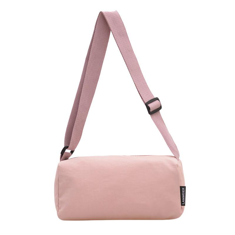 Simple Solid Color Large Capacity Lightweight Women Casual Cylindrical Bag For Casual Travel