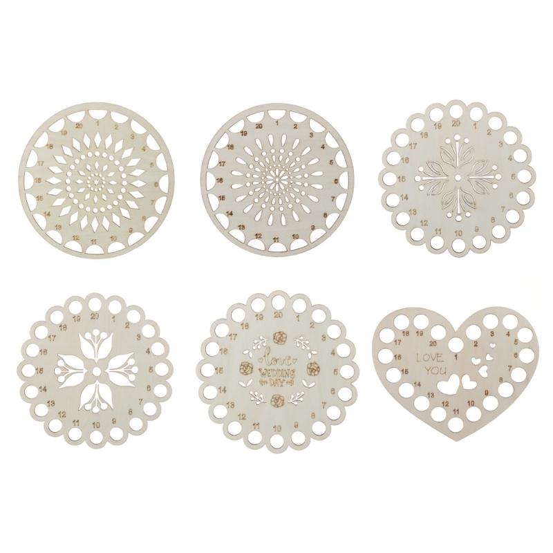

6Pcs Wood Embroidery Thread Organizers With Compartments for Crosses Stitching Yarn Storage And Craf 1