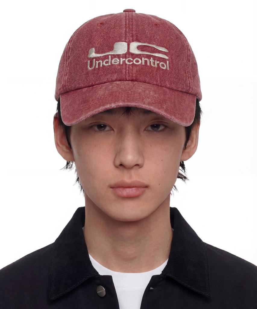 Eondeokeonteulol Washed Cotton Vintage Relaxed Fit Logo Oversized Big Head Ball Cap Unisex Baseball Cap Uc / Bio Washed B B / Ox Red