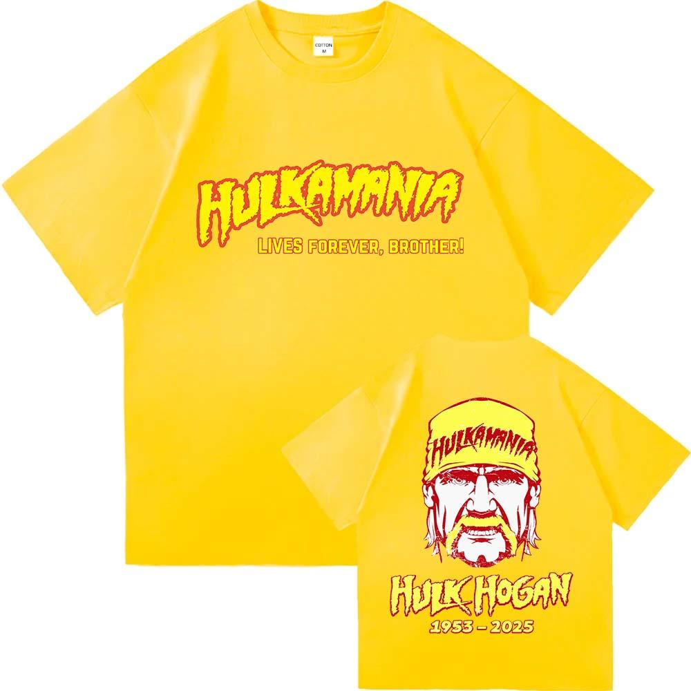 

Classic RIP Hulk Hogan Print T Shirts Men Womens Fashion Cotton Aesthetic Short Sleeve Hip Hop Tops Clothes Streetwear T shirts M