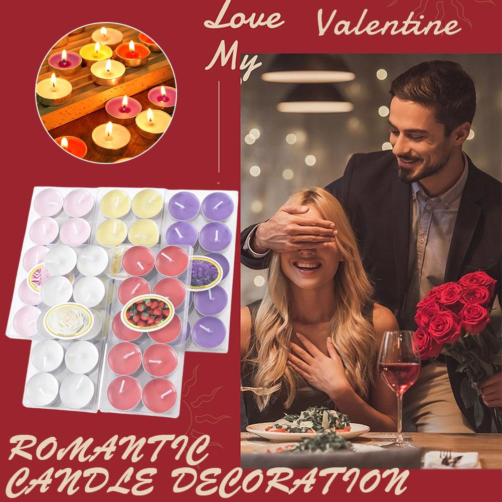 10Pcs Romantic Tea Candle Decorations Smokeless And Odorless Candles Wedding Supplies Romantic Decor Creative Love Candle