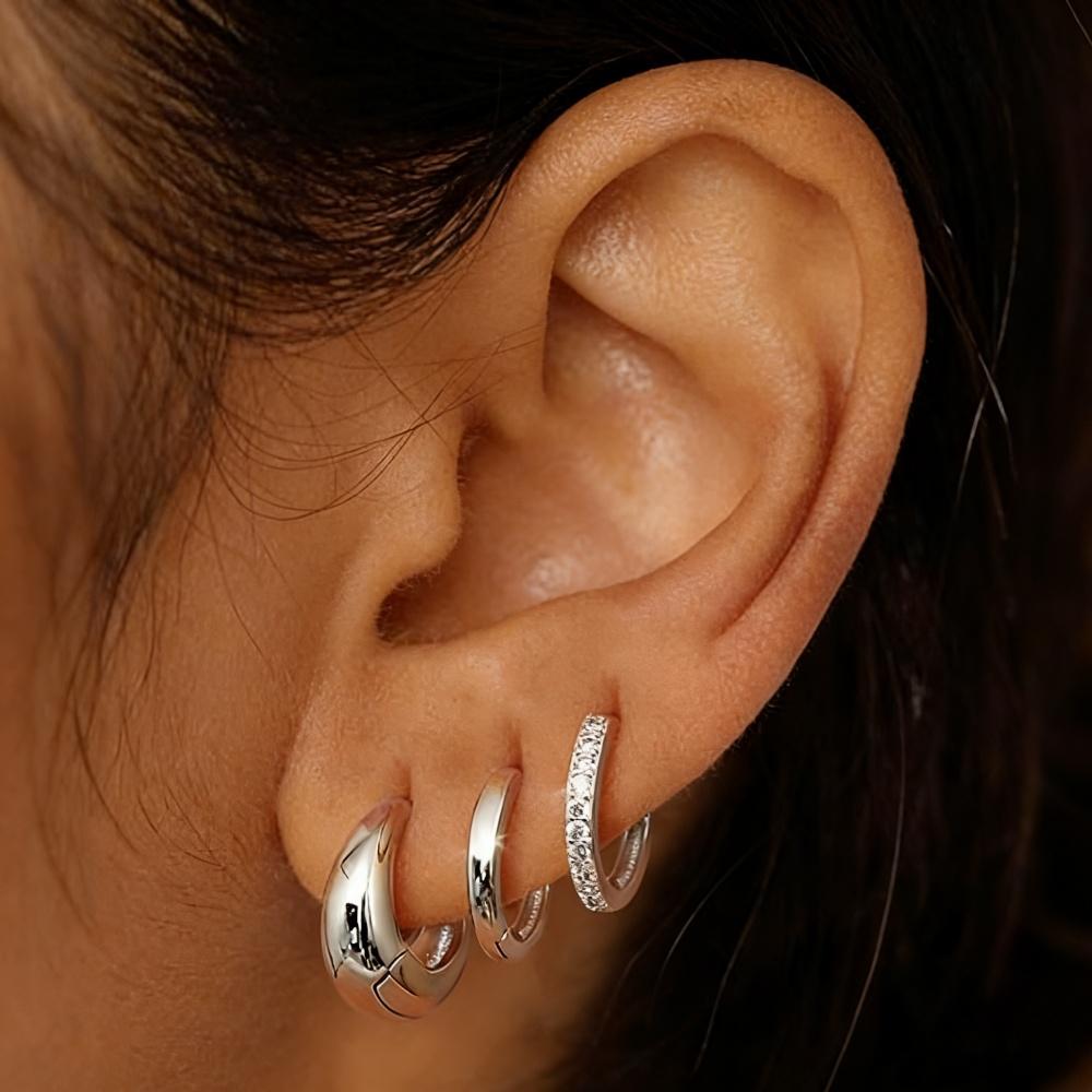 3 piece set Women's Hypoallergenic 14K Gold Plated Zircon Stud Earrings for Women Cartilage Multiple Ear Piercing Jewelry Gifts