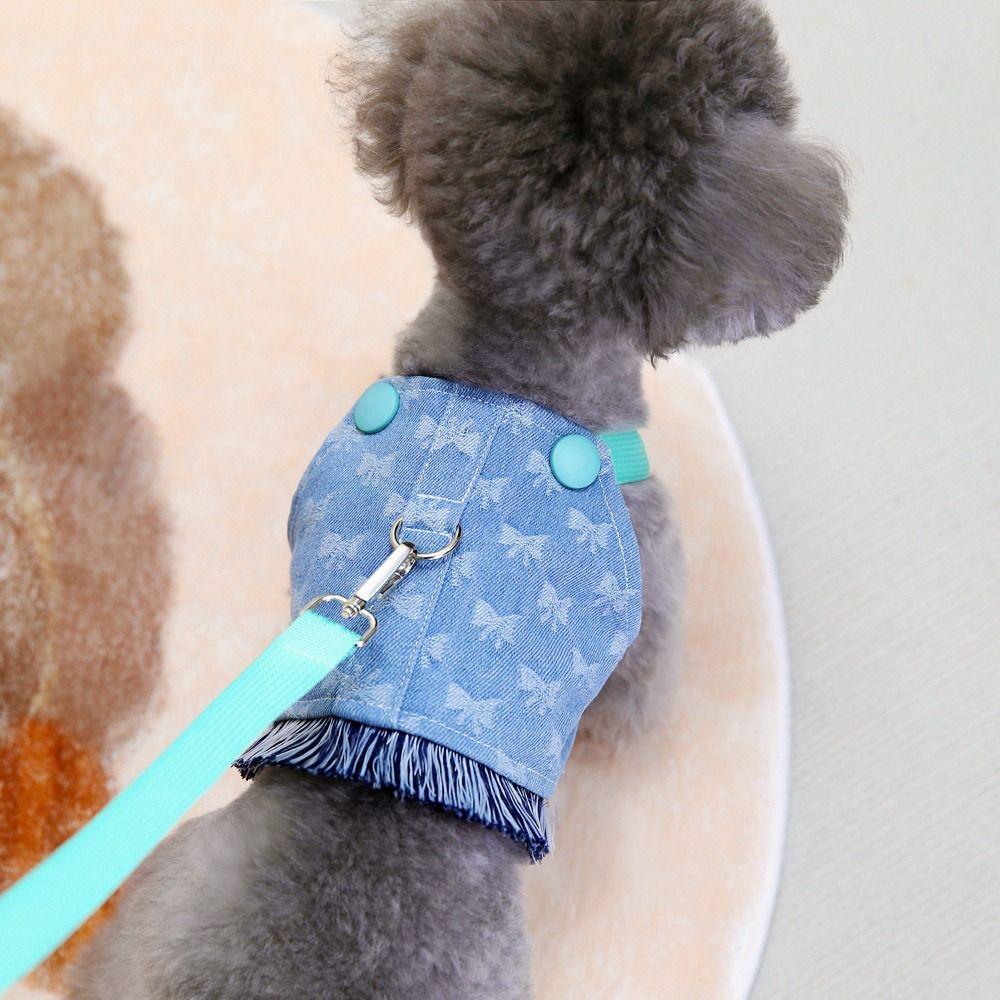 

with Traction Rope Dog Denim Harness Towable Dog Denim Tank Top Denim Dog Chest Back Spring
