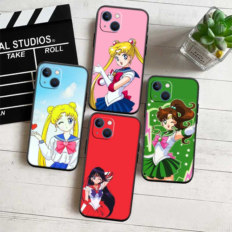 UP44 S-Sailors M-Moon Hülle für Samsung Galaxy M06 M15 M16 M35 M55 M56 A36 A42 A50 A50S A51 A52 A32 A33 A05 A05S A06 A16 A20