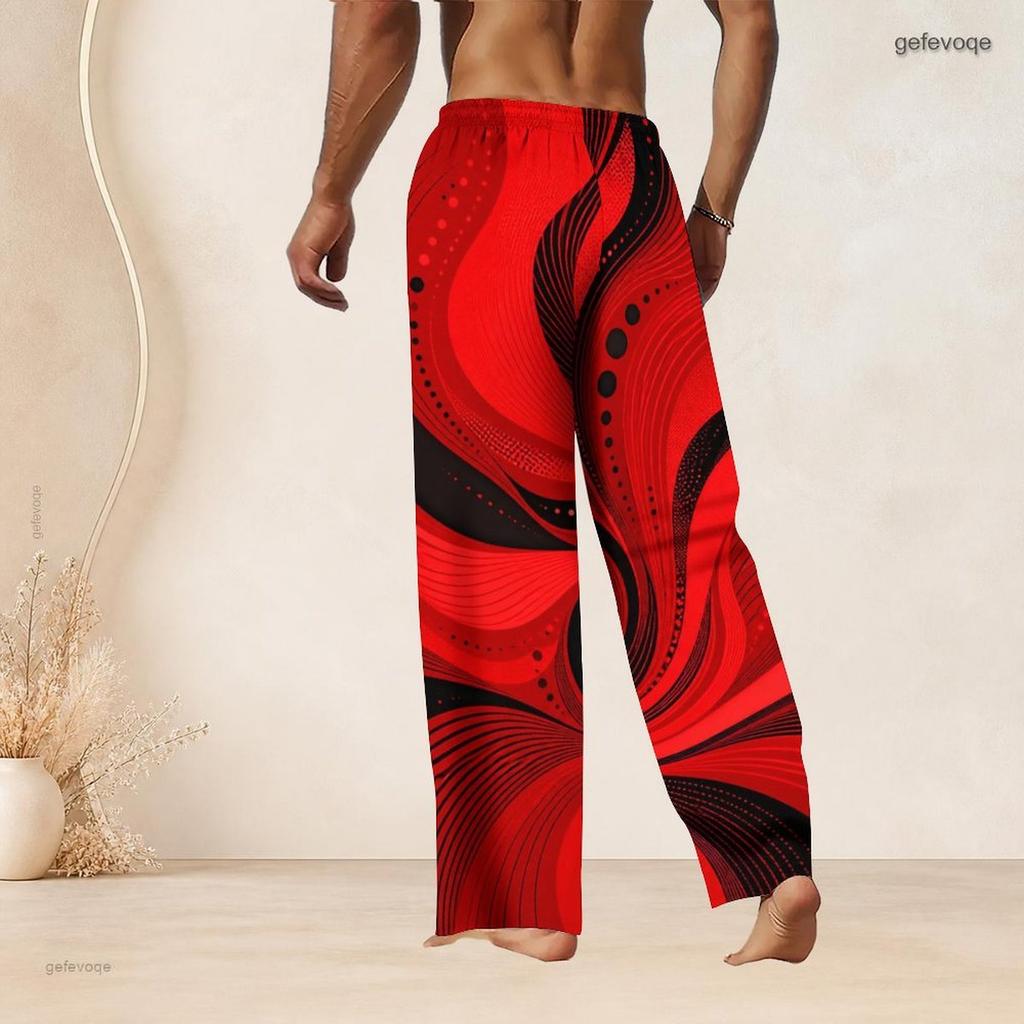 Men Plus Size Drawstring Waist Black Teal Gold Galaxy Print Straight Leg Long Pants