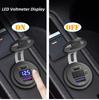 USB C Car Charger Socket 12V/24V Dual USB Socket PD3.0 and QC3.0 Car USB Port with LED Voltmeter and On/Off Switch