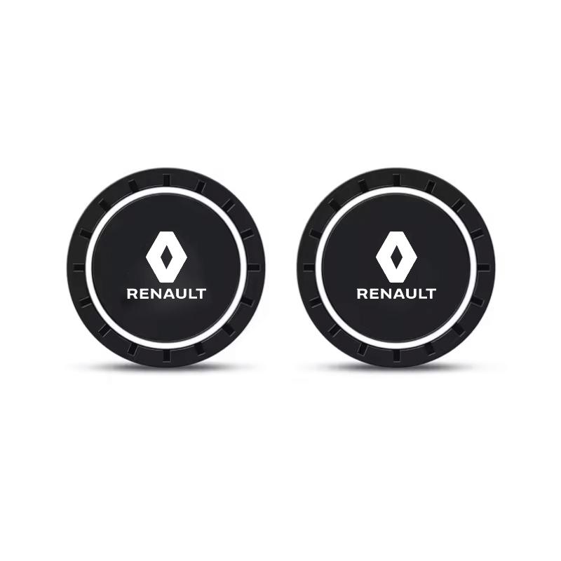 

Hub Caps 2PCS Car Coasters Water Cup Slots Non-Slip Mat Waterproof Cup Pad For Renault Megane 2 3 4 Twingo Clio Talisman Captur