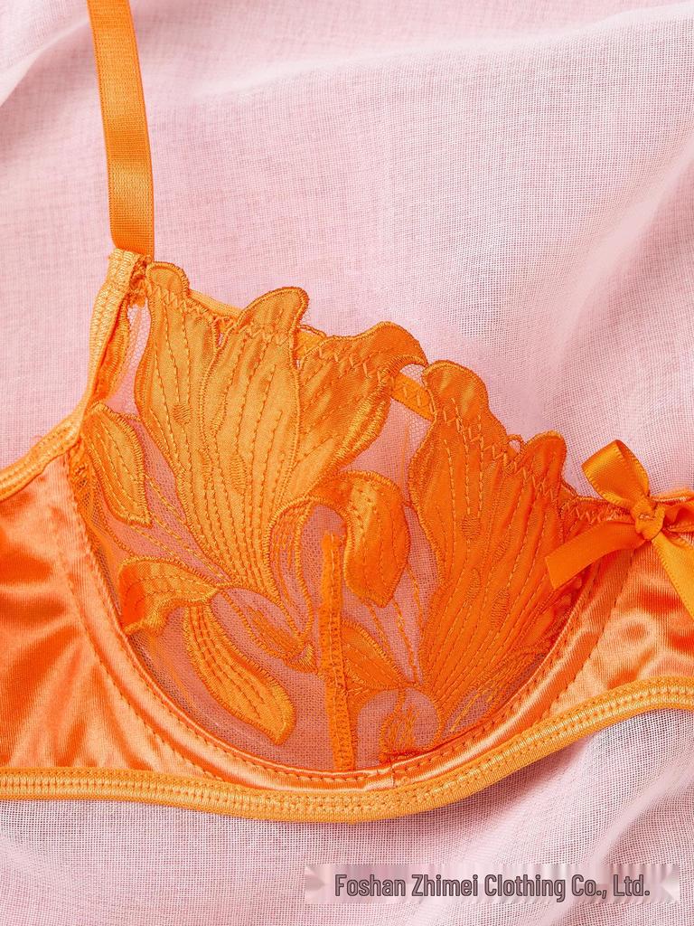 Y Ekskluzywny Zestaw Bielizny z Kwiatowym Haftem dla Kobiet 23171