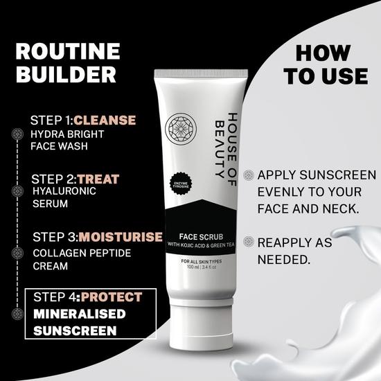 HOUSE OF BEAUTY Protecție Solară Minerală SPF 30++ cu Protecție Împotriva Luminii Albastre, Extract de Aloe Vera, Acid Hialuronic și Vitamina E Pentru Îmbătrânirea Pielii - (100 ml)