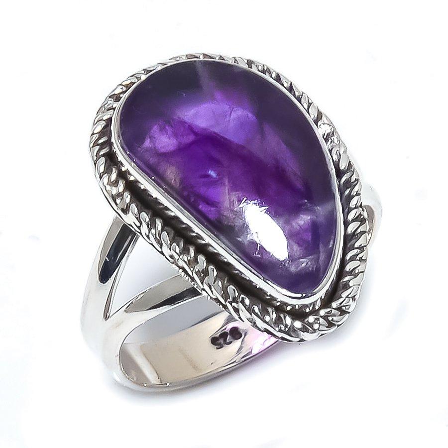 Natural Cacoxenite Gemstone Handmade 925 Sterling Silver Jewelry Ring S.9 s4U54