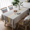 Striped Linen Tablecloth with Fringe Rectangular Table Cover Fresh Simple Elegant Dining Table Runner